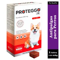 PROTEGGO - Antipulga Masticable 1M para Perros de 10 - 20 kg