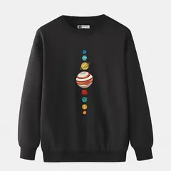 YANSUS - Polera Hombre Negro Estampado Sistema Solar