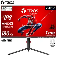 TEROS - Monitor gaming TE-2474G, 24.5" FHD IPS, 180Hz, 1 ms, PIVOT