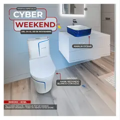 STONE - HANK REDONDO BLANCO CAZUL + AMALIA OCEAN + DESAGUE CROMADO +  STONE