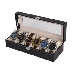 GENERICO - Caja Porta Relojes de Lujo Elegante 6 Compartimientos