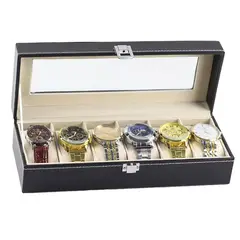 GENERICO - Caja Porta Relojes de Lujo Elegante 6 Compartimientos