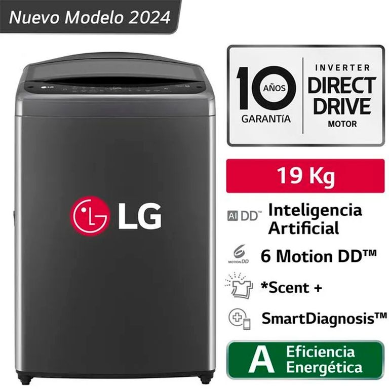 LAVADORA 19 KG CARGA SUPERIOR AI DD INTELIGENCIA ARTIFICIAL WT19BV6T