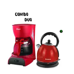 OSTER - Combo Cafetera BVSTDCDR5R y Hervidor FINEZZA