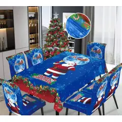 GENERICO - Mantel Navideño + 06 Forros Funda De Silla / NAVIDAD