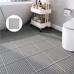 GENERICO - Pack X6 Alfombrilla de baño antideslizante alfombra impermeable gris