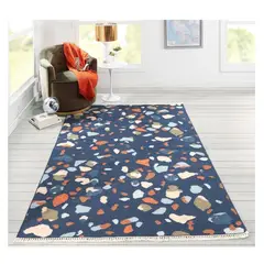 NATHAN - Alfombra Infantil de Lana Azul 168x107