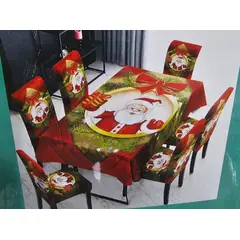 GENERICO - Mantel Navideño + 06 Forros Funda De Silla / NAVIDAD