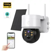 SEISA - Cámara De Seguridad IP con Panel Solar PTZ Exterior Vision Noctura Inflarrojo