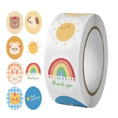 GENERICO - 100 stickers en rollo dibujo 1