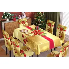 GENERICO - Mantel Navideño + 06 Forros Funda De Silla / NAVIDAD
