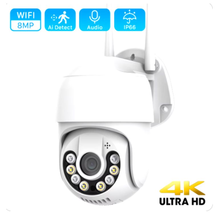 Cámara Seguridad Ip Domo Ptz 360 Exterior Full Hd A8-PRO-2K
