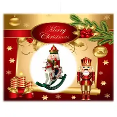 GENERICO - Cascanueces de Madera a Caballo balancín Decoraciones Navideñas