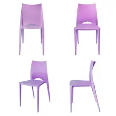 ARKIMUEBLES - Silla de polipropileno modelo Valerie lila- set x 4 sillas