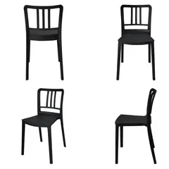 ARKIMUEBLES - Silla de polipropileno modelo Charlotte negro - set x 4 sillas