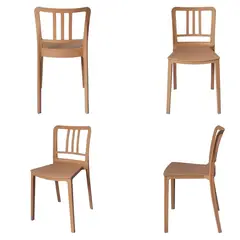 ARKIMUEBLES - Silla de polipropileno modelo Charlotte mocca - set x 4 sillas