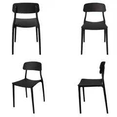 ARKIMUEBLES - Silla de polipropileno modelo Alisson negro - set x 4 sillas