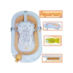 BABY KITS - BAÑERA PLEGABLE PARA BEBÉ AQUARIUM ANARANJADO