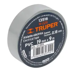 TRUPER - Cinta Aislante 19mm x 9m Gris 13516 Truper