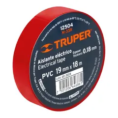 TRUPER - Cinta Aislante 19mm x 18m Rojo 12504 Truper