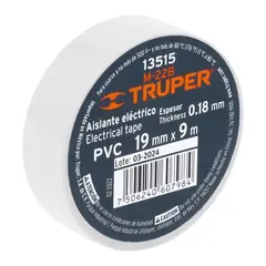 TRUPER - Cinta Aislante 19mm x 9m Blanco 13515 Truper