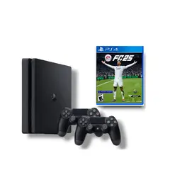 SONY - Consola PS4 Slim 1TB Negro + 2 Mandos + Sports FC 25 Reacondicionada.