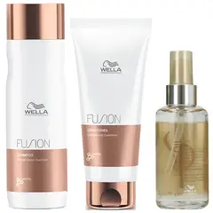 WELLA - Shampoo Reparador 250ml + Acondicionador 200ml + Elixir Fusion