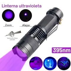 GENERICO - Detector Billetes Portatil En Linterna Luz Uv 365nm Con Zoom