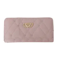 GENERICO - Billetera de cuero sintético con doble cierre dorado