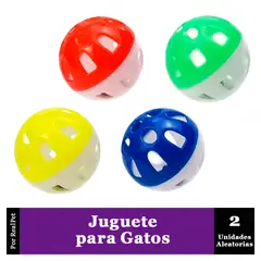 MARCA - Juguete de Pelotas Bicolor para Gato 2 Unidades 3.8cm