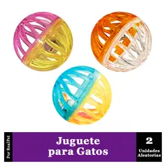 MARCA - Juguete de Pelota Transparente para Gato 2 Unidades 3.5cm
