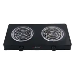 IMACO - Cocina Eléctrica 2 Hornillas HP-1400 Negro