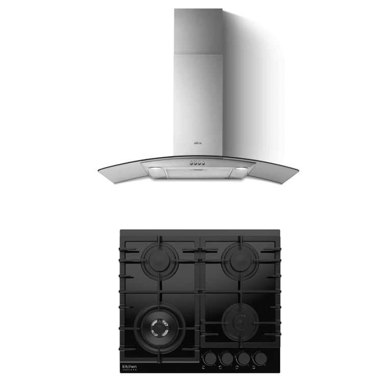 COMBO COCINA EMPOTRABLE - CRISTAL NEGRO + CAMPANA DECORATIVA CIRCUS