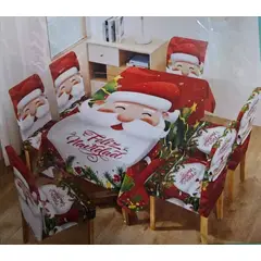 GENERICO - Mantel Navideño + 06 Forros Funda De Silla / NAVIDAD