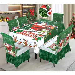 GENERICO - Mantel Navideño + 06 Forros Funda De Silla / NAVIDAD