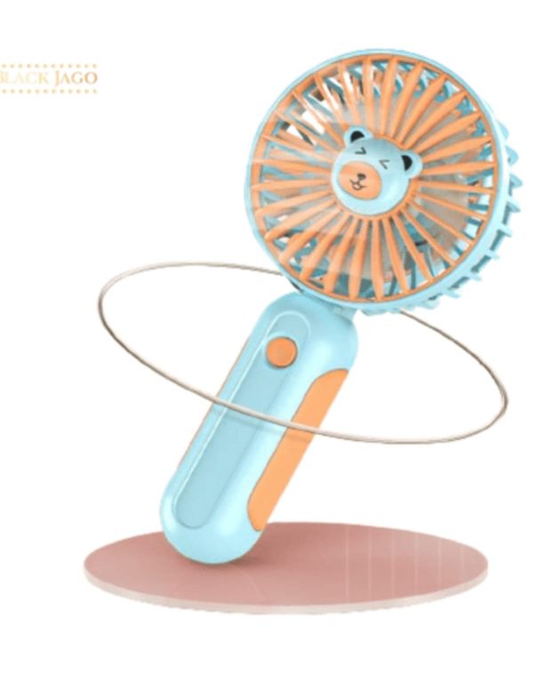 VENTILADOR PORTATIL KAWAI USB PORTA CELULAR CELESTE
