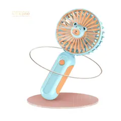 OEM - VENTILADOR PORTATIL KAWAI USB PORTA CELULAR TURQUESA