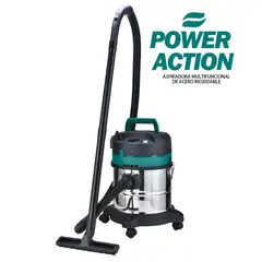 POWER ACTION - Aspiradora multiuso vc 1600w - 20Litros Tambor Acero