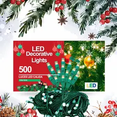 GENERICO - Tira de 500 Luces LED Navideñas CÁLIDA