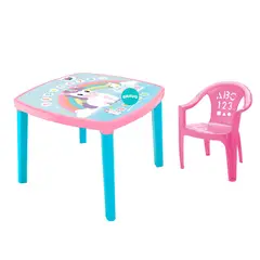 GENERICO - Mesa kinder Para Niños Silla -Niña Reyplast