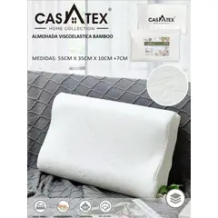 CASATEX - Almohada Viscoelástica Cervical Con Funda de Bamboo