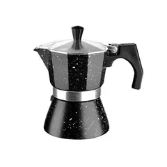 OEM - Cafetera Moka Italiana para Cocina de Inducción 3 Tazas Espresso Negro
