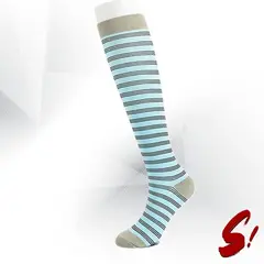 GENERICO - Medias de Compresión 20-30mmhg anti varices - Rayada Celeste y Gris