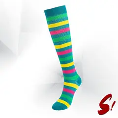 GENERICO - Medias de Compresión 20-30mmhg anti varices - Rayas Turquesa