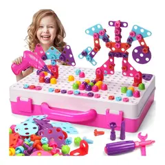 GENERICO - Juguete Creativo Puzzle 2d Y 3d Para Niñas 249 Pzas Taladro