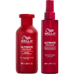 WELLA - Shampoo Reparador 250ml + Spray Anti Frizz Ultimate Repair