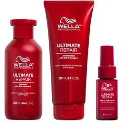 WELLA - Shampoo 250ml+ Acondicionador+ Miracle Hair 30ml Ultimate Repair
