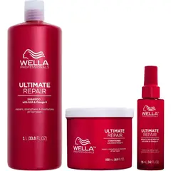 WELLA - Shampoo Litro+ Acondicionador+ Miracle Hair 95ml Ultimate Repair