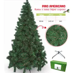 GENERICO - Árbol de navidad de 2 40mt Rama x rama super coposo pino americano