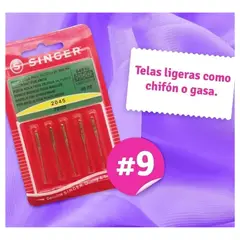SINGER - Aguja Punta Bola 2045 Para Maquina De Coser - Nro. 09